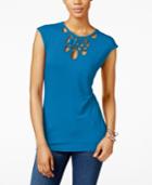Inc International Concepts Petite Cutout Top, Only At Macy's