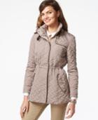 Cole Haan Quilted Faux-leather-trim Jacket