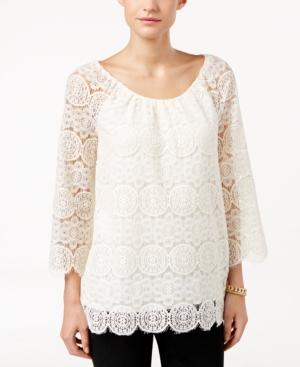 Style & Co. Bell-sleeve Lace Top, Only At Macy's