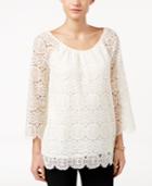Style & Co. Bell-sleeve Lace Top, Only At Macy's