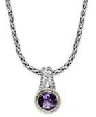 Balissima By Effy Amethyst Round Pendant (3-3/8 Ct. T.w.) In 18k Gold And Sterling Silver