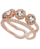 Charter Club Rose Gold-tone Crystal Two-row Band Ring, Created For Macy's