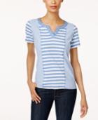 Alfred Dunner Spliced Striped Top