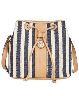 Giani Bernini Striped Straw Bucket Bag, Only At Macy's