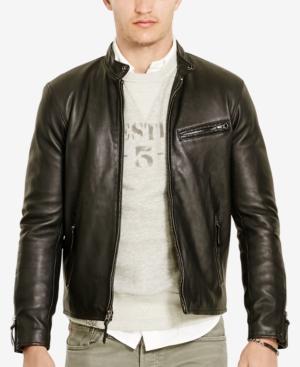 Polo Ralph Lauren Men's Cafe Racer Leather Jacket
