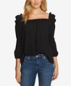 Cece Cotton Square-neck Blouson Top