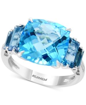 Effy Blue Topaz (10-1/5 Ct. T.w.) & Diamond Accent Ring In 14k Rose Gold