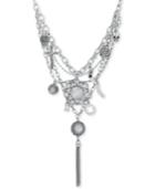 Lucky Brand Silver-tone Rock 'n' Roll Multi-charm Layer Statement Necklace