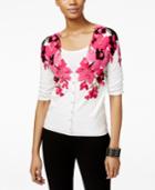 Inc International Concepts Floral Applique Cardigan, Only At Macy's
