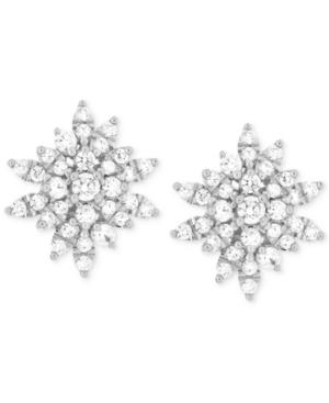 Diamond Starburst Stud Earrings (1 Ct. T.w.) In 14k White Gold