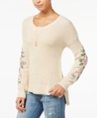 American Rag Juniors' Embroidered High-low Sweater, Created For Macy's