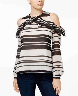 Guess Adler Printed Cold-shoulder Top