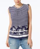 Maison Jules Mixed-print Top, Created For Macy's