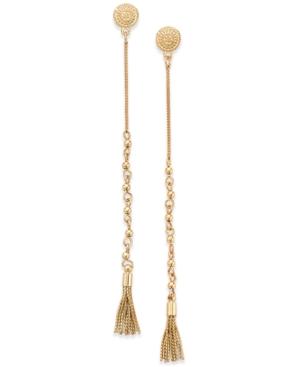 Inc International Concepts Gold-tone Mixed-chain Tassel Linear Earrings, Only At Macy's