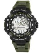 Armitron Men's Analog-digital Chronograph Green Resin Bracelet Watch 53mm 20-5062grn
