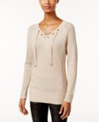 Calvin Klein Long-sleeve Lace-up Sweater