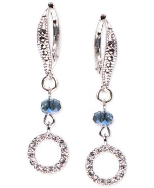 Judith Jack Sterling Silver Crystal And Marcasite Circle Drop Earrings