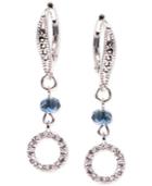 Judith Jack Sterling Silver Crystal And Marcasite Circle Drop Earrings