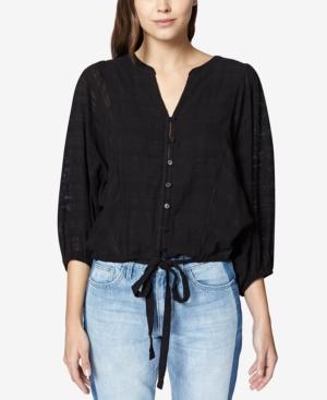 Sanctuary Indio Linen Drawstring-hem Top