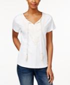 Charter Club Embroidered Peasant Top, Only At Macy's