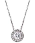 Trumiracle Diamond Halo Pendant Necklace In 14k White Gold (1/2 Ct. T.w.)