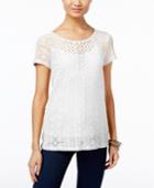 Inc International Concepts Mixed-knit Illusion Top, Only At Macy's