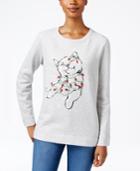 Karen Scott Holiday Cat Graphic Sweatshirt, Only At Macy's