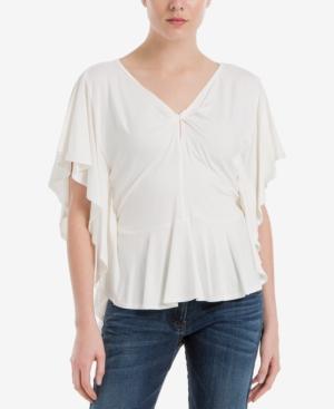 Max Studio London Keyhole Flounce Top
