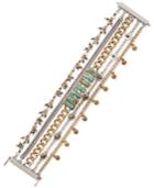 Lucky Brand Two-tone Pave, Stone & Bead Multi-row Flex Bracelet