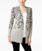 Charter Club Petite Cashmere Animal-print Cardigan, Only At Macy's