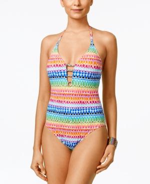 La Blanca Full Spectrum Printed Cutout One-piece Swimsuit Women's Swimsuit