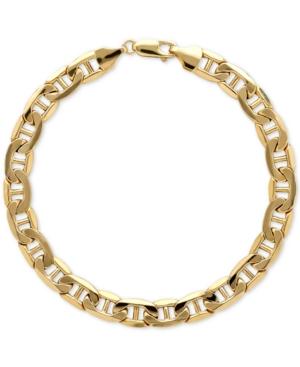 Men's Beveled Marine Link Bracelet In 10k Gold
