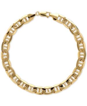 Men's Beveled Marine Link Bracelet In 10k Gold