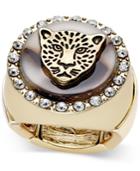 Thalia Sodi Gold-tone Leopard Head Stretch Ring, Only At Macy's