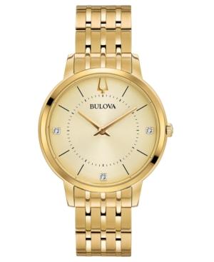Bulova Women's Diamond Dress Diamond Accent Gold-tone Stainless Steel Bracelet Watch 36mm