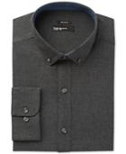 Bar Iii Men's Wear Me Out Slim-fit Charcoal Flannel Dress Shirt, Only At Macy's