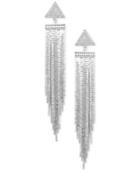 Guess Silver-tone Crystal Triangle Chain Drop Earrings