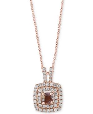 Effy Diamond Halo Pendant Necklace (5/8 Ct. T.w.) In 14k Rose Gold