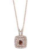 Effy Diamond Halo Pendant Necklace (5/8 Ct. T.w.) In 14k Rose Gold