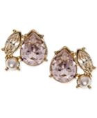 Givenchy Crystal And Stone Button Stud Earrings