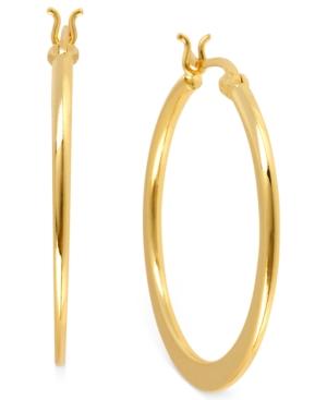 Hint Of Gold 14k Gold-plated Brass Earrings, 25mm Hoop Earrings