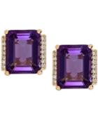 Amethyst (4-1/5 Ct. T.w.) And Diamond Accent Stud Earrings In 14k Gold