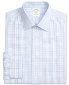 Brooks Brothers Men's Milano Slim-fit Non-iron Blue Windowpane Check Dress Shirt
