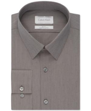 Calvin Klein Platinum Slim-fit Mushroom Dobby Dress Shirt