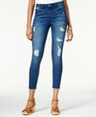 Tinseltown Juniors' Ripped Cropped Skinny Jeans