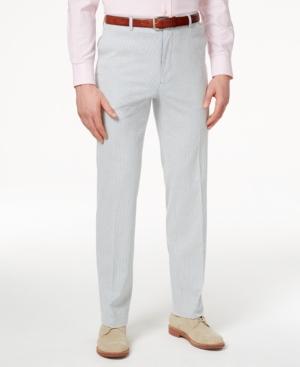 Tommy Hilfiger Blue Seersucker Slim-fit Pants