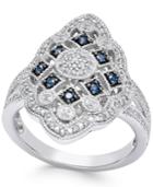 Sapphire (1/7 Ct. T.w.) And Diamond (1/7 Ct. T.w.) Ring In Sterling Silver