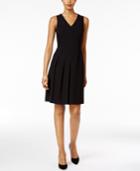 Kasper Pleated Fit & Flare Dress