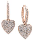 Danori Rose Gold-tone Cubic Zirconia Heart Drop Earrings, Created For Macy's