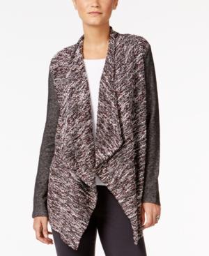 Style & Co Mixed-media Open-front Jacket, Only At Macy's
